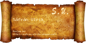 Sáfrán Ulrik névjegykártya