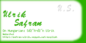 ulrik safran business card